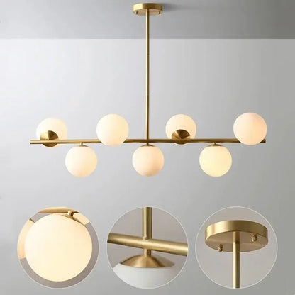 Modern gold glass ball pendant chandelier with six frosted glass globe shades for dining room decorbites glass ball lighting