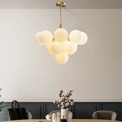 Modern gold glass ball pendant chandelier with frosted glass spheres for dining room decorbites glass ball pendant light