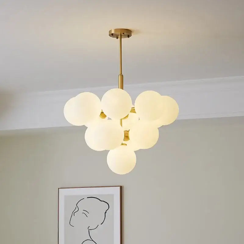 Modern gold glass ball pendant chandelier with frosted glass globe shades for dining room decorbites glass ball light