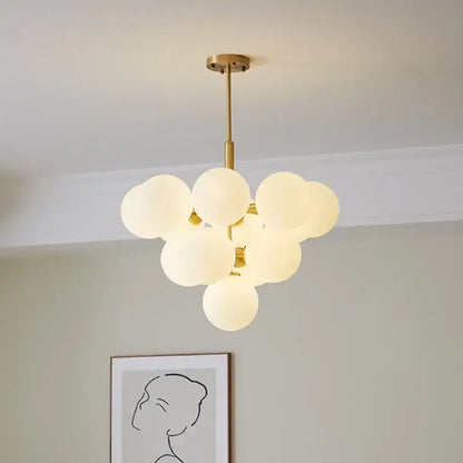 Modern gold glass ball pendant chandelier with frosted glass globe shades for dining room decorbites glass ball light