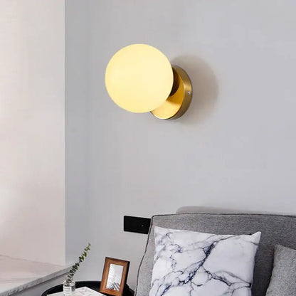 Modern gold glass ball wall lamp with frosted glass diffuser for bedroom decorbites glass ball wall lighting