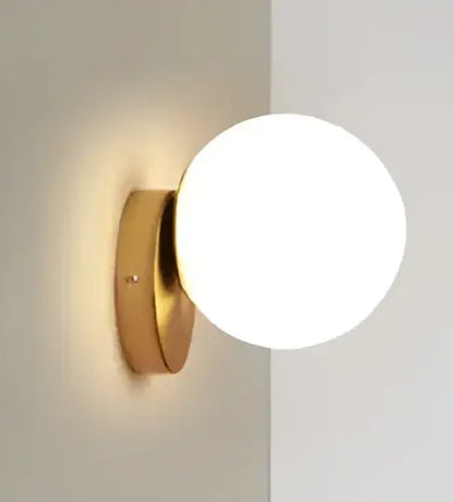 Modern gold glass ball wall lamp with frosted globe shade for bedroom decorbites glass ball wall lighting