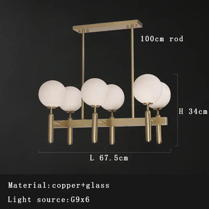 Modern gold glass balloon chandelier with six frosted glass globes and copper frame for dining room decorbites glass balloon