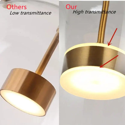 Modern gold glass bubble ball led chandelier with brass finish and translucent diffuser for dining room decorbites glass bubble