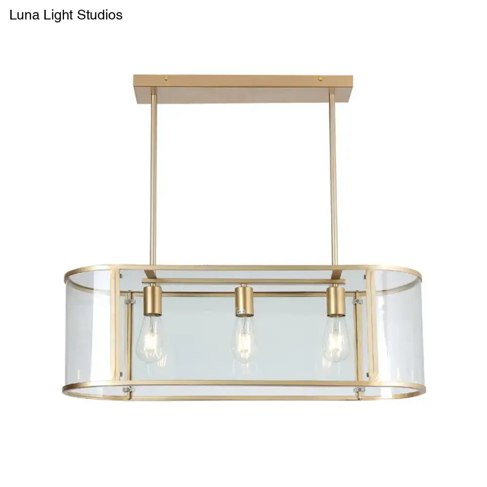 Modern gold glass ceiling light with three e26 e27 Edison bulbs and brass-finished pendant for dining room use