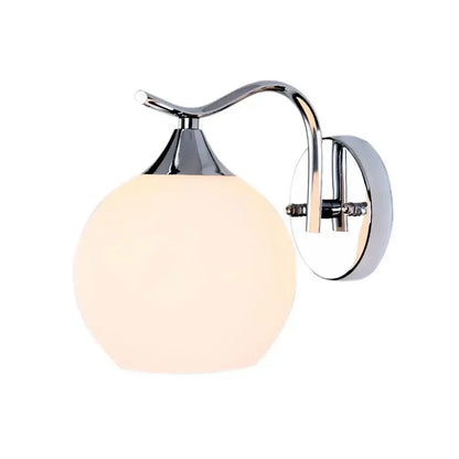 Modern gold glass globe wall lamp with chrome finished wall sconce and frosted glass globe for bedroom decorbites glass globe