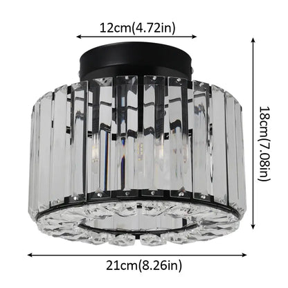 Modern gold glass led chandelier ceiling light with clear crystal chandelier and black metal frame for dining room