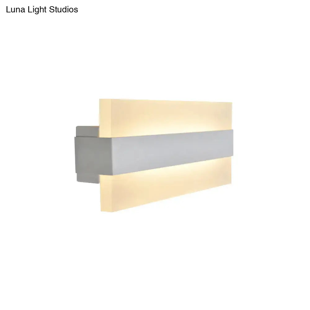 Modern gold and gray acrylic rectangular wall lamp with two warm illuminated panels and matte gray accent for bedroom white sconce light