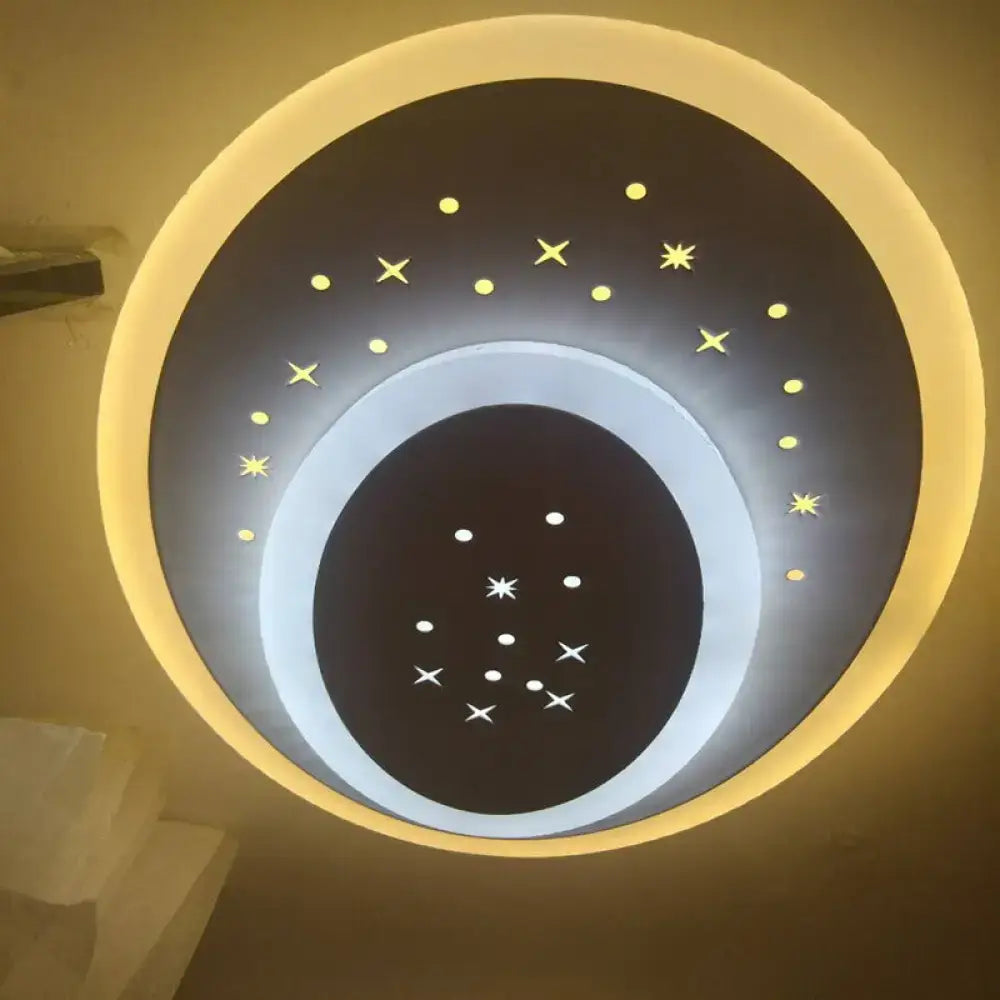 Modern gold heart pendant wall light with starry black center and triangle rhombus star led lights for bedroom use