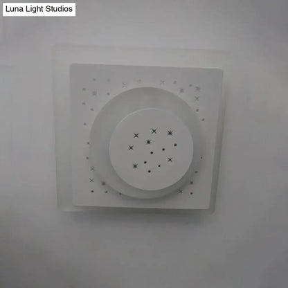 Modern gold heart pendant wall light with white square ceiling fixture featuring circular center and perforated outer ring starry black rhombus star