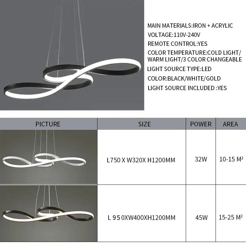 Modern gold infinity cord pendant light with led lighting and remote control for dining room with brushed nickel accents