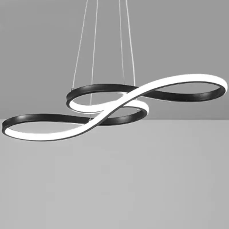 Modern gold infinity cord pendant light with sleek black and white led rings perfect for dining room pendant light