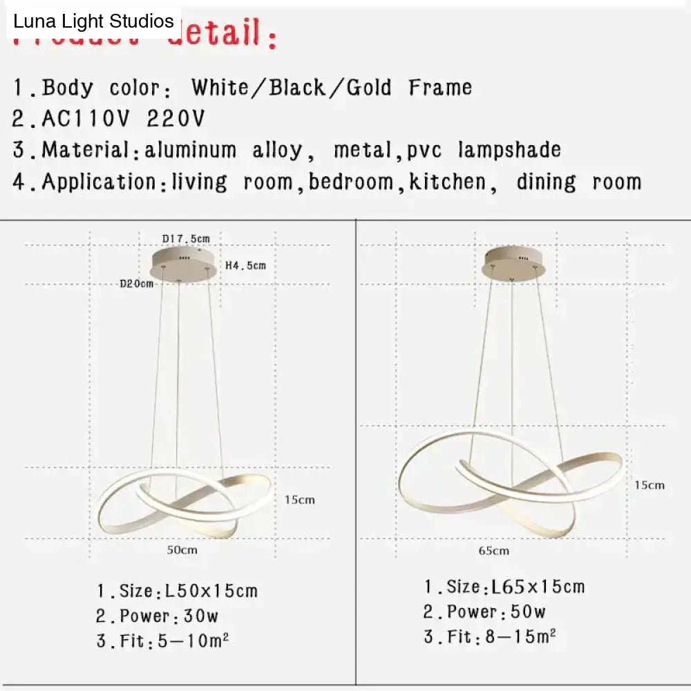 Modern gold infinity pendant light with sleek intertwined ring design as lamp moedern led for living room hanging lamp moedern