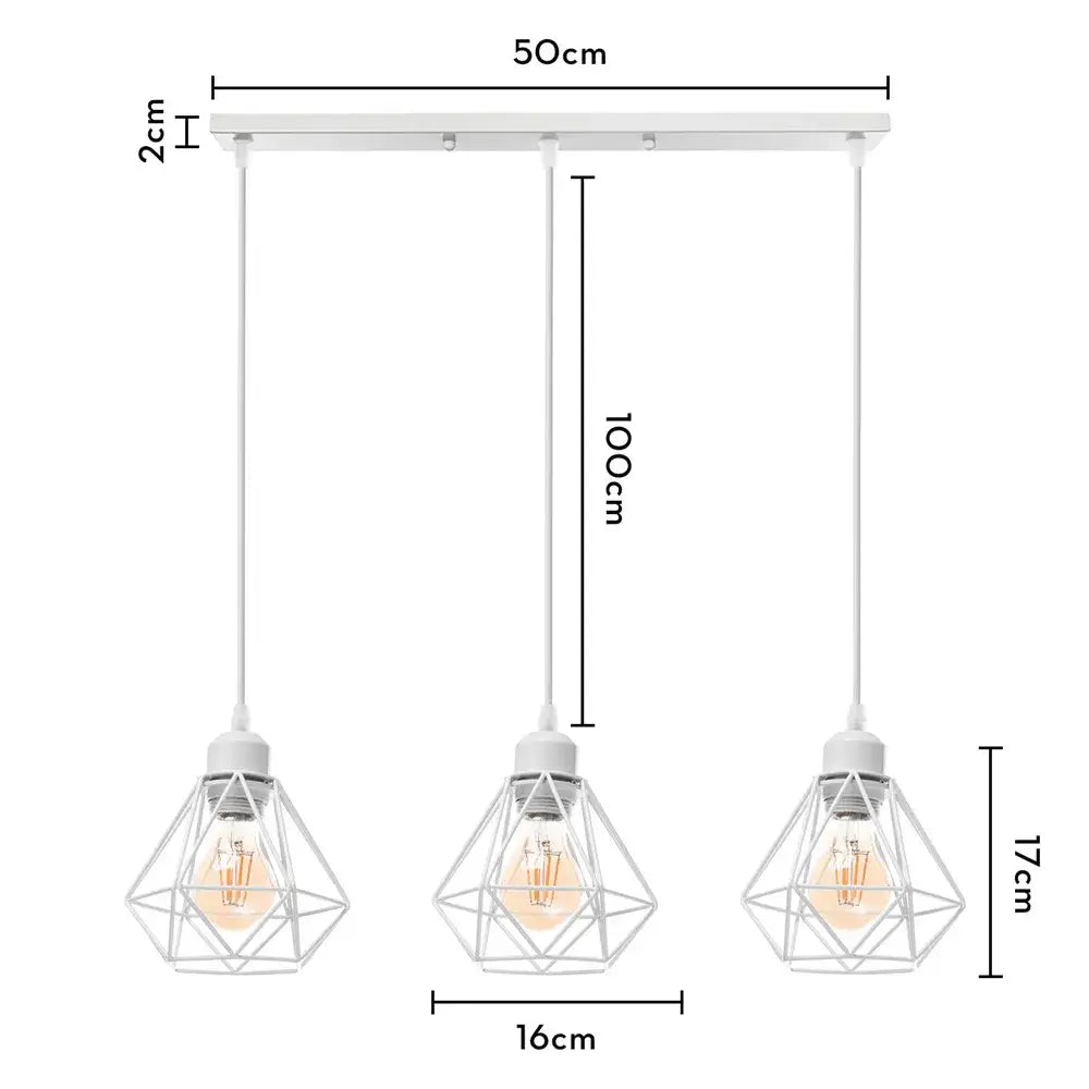 Modern gold iron frame pendant chandelier with black metal geometric diamond cage design for decorbites iron frame pendant