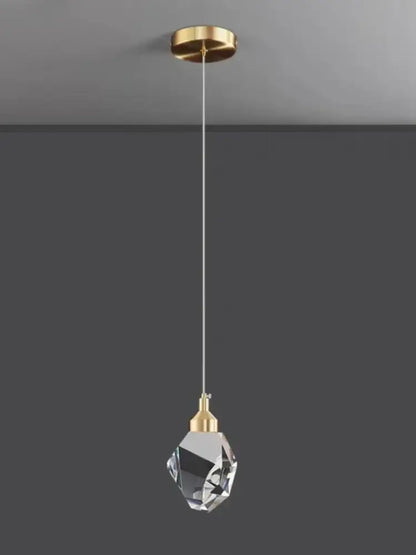 Modern gold k9 crystal linear kitchen pendant light with clear faceted crystal and gold-toned metal mount for warm light 3200k