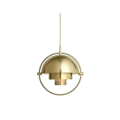 Modern gold layered danish pendant light with circular frame and dome design for living room decorbites danish pendant lights