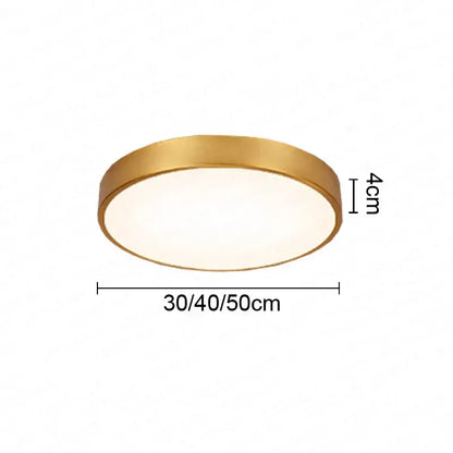 Modern gold led round ceiling light with sleek design and frosted glass diffuser for bedroom illumination