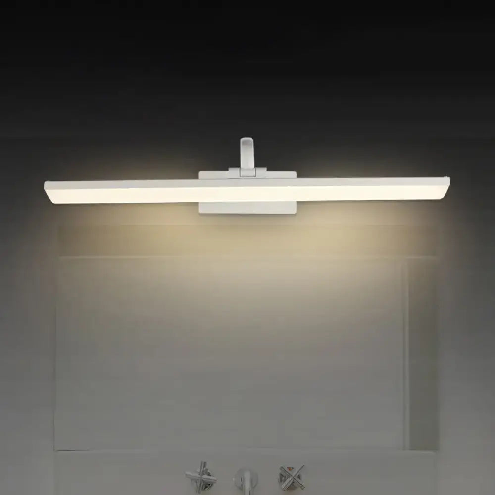 Modern gold led vanity light with acrylic swivel and adjustable color temperature for bathroom mirror illumination