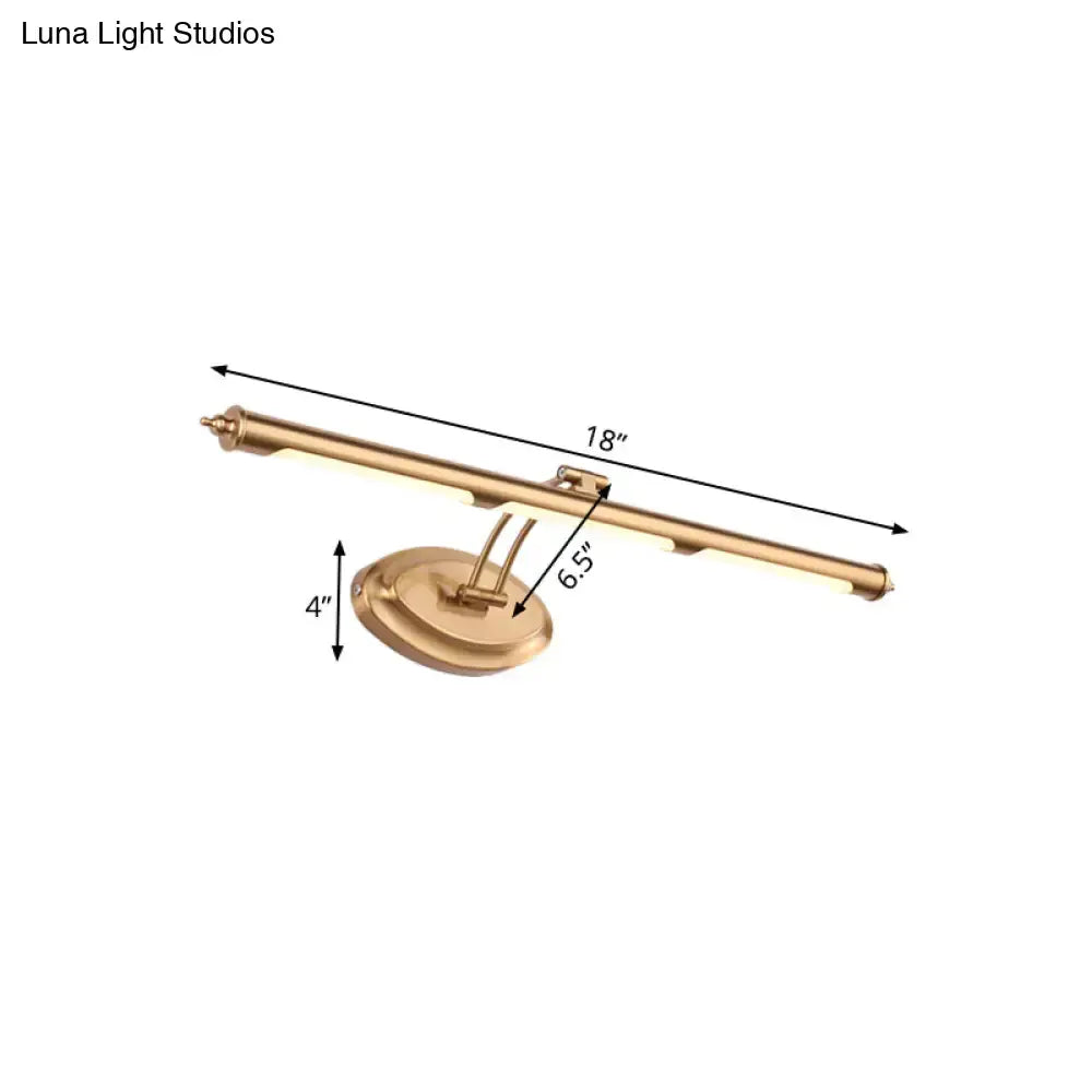 Modern gold led vanity light bathroom sconce with smd bulb, gold finish, 29.5 inch fixture width, max bulb wattage 18w