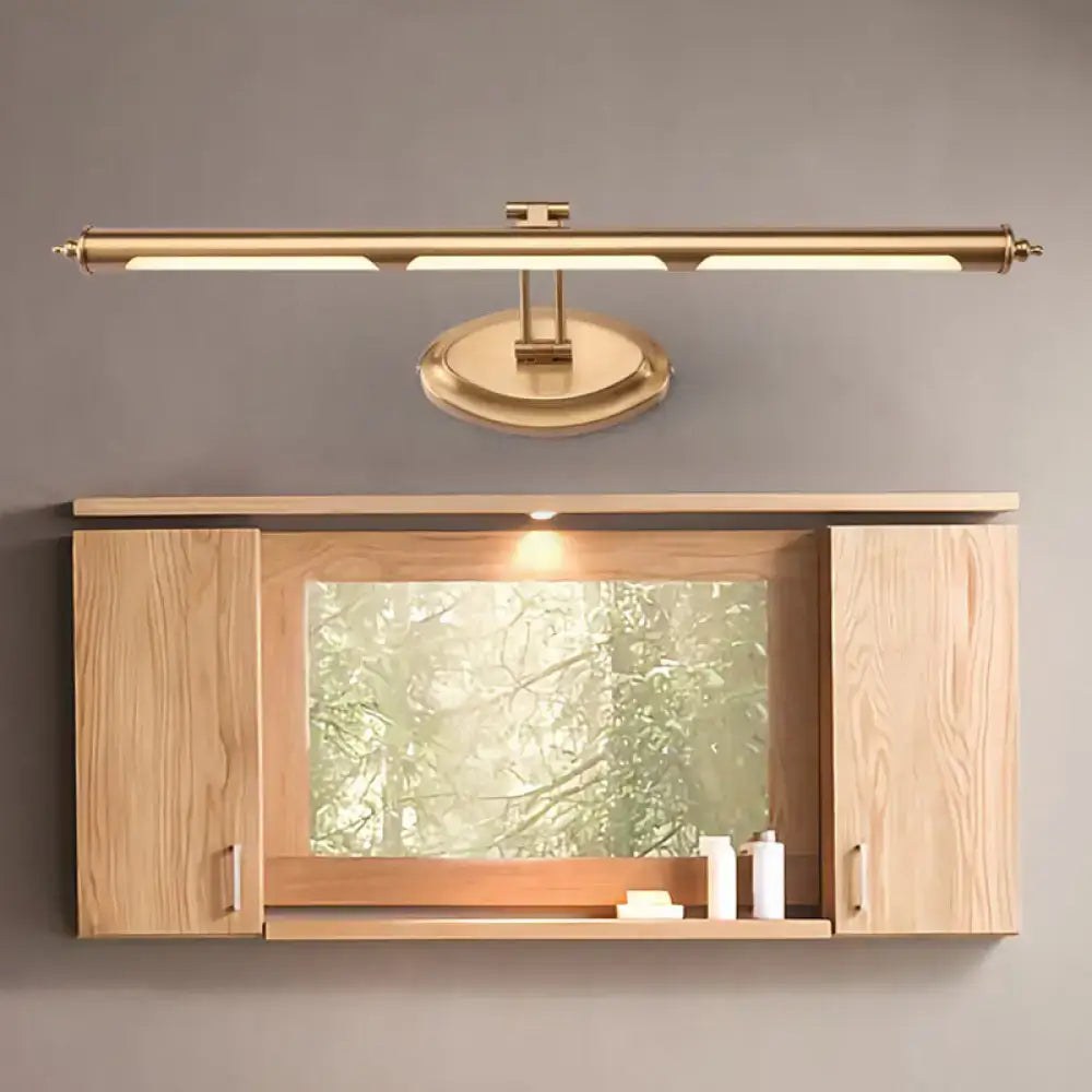 Modern gold led vanity light bathroom sconce with 29.5 inch fixture width and smd bulb maximum wattage features three led strips