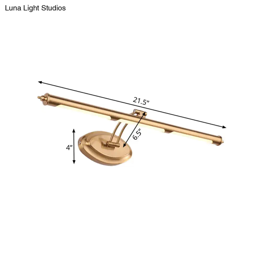 Modern gold led vanity light bathroom sconce with 29.5 inch fixture width, smd bulb, and adjustable arm with maximum bulb wattage