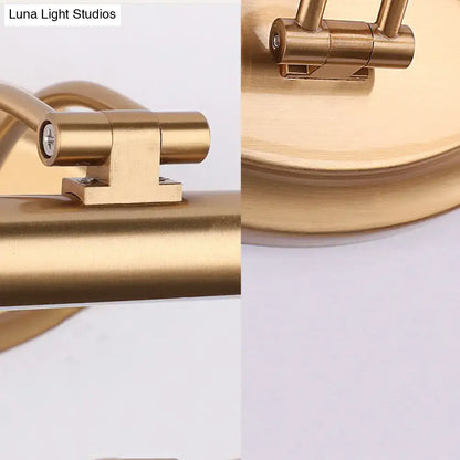Brass-finished adjustable wall-mounted vanity light with 29.5 inch fixture width and smd bulb maximum wattage for bathroom use
