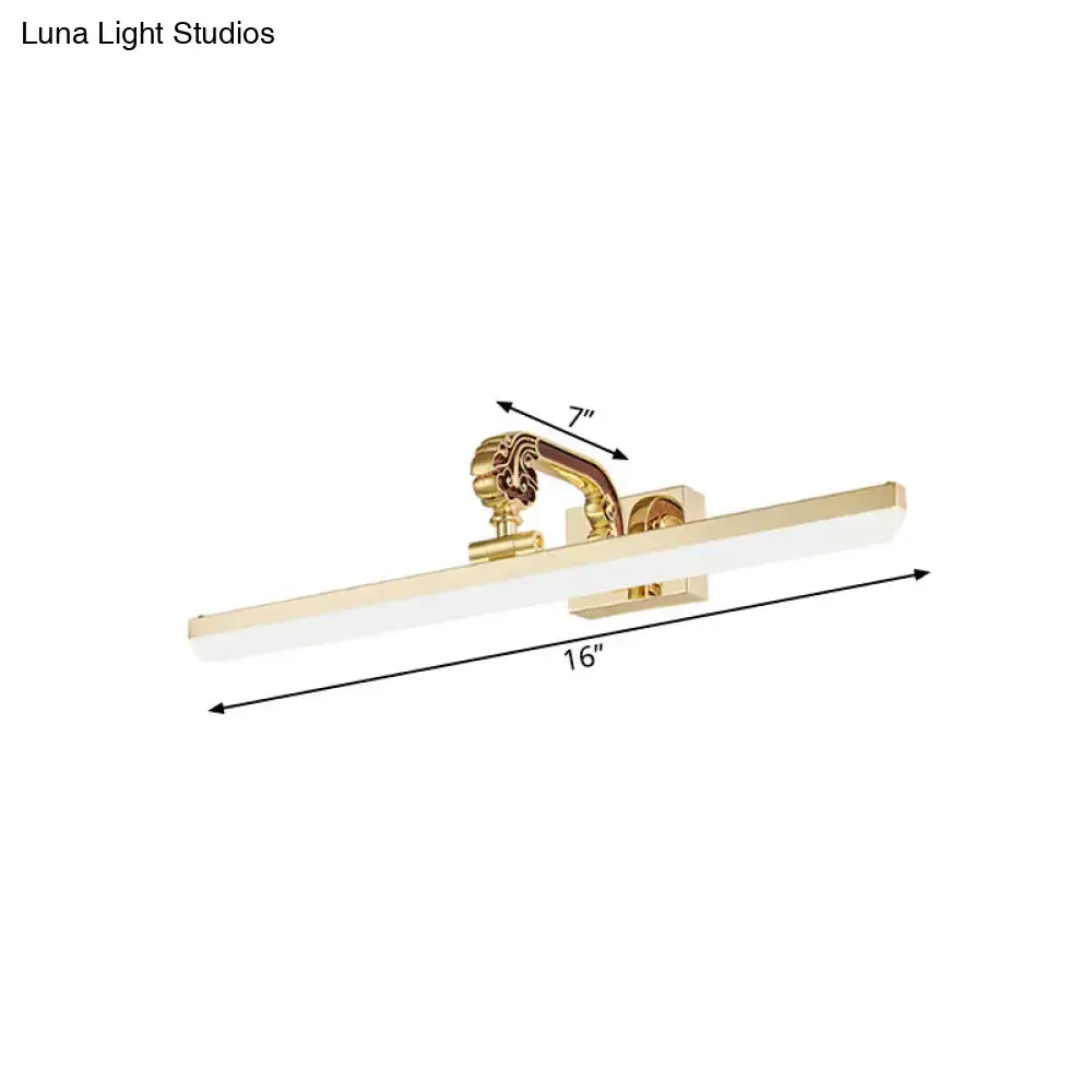 Modern gold led vanity light with decorative lion head handle wall mounted 110v-120v bulb base with white diffuser