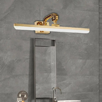Modern gold led wall mounted bathroom vanity light with ornate lion-head design and frosted glass panel 110v-120v bulb base