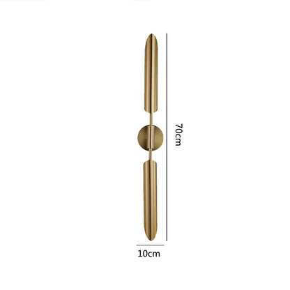 Modern gold led wall lamp with brushed brass finish and spherical bulb designed for living room wall lighting