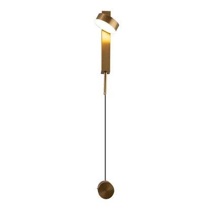 Modern brass-finished wall lamp with dimming switch featuring a sleek cylindrical design by decorbites gold led