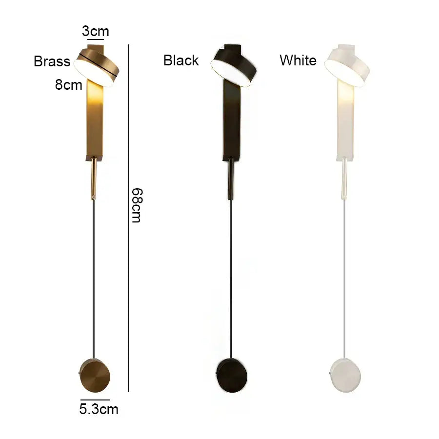 Modern gold led wall lamp with dimming switch featuring a sleek brass pendant light from decorbites gold led collection