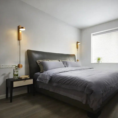 Modern gold led wall lamp with dimming switch featuring sleek rectangular design providing warm light for bedroom decorbites gold led