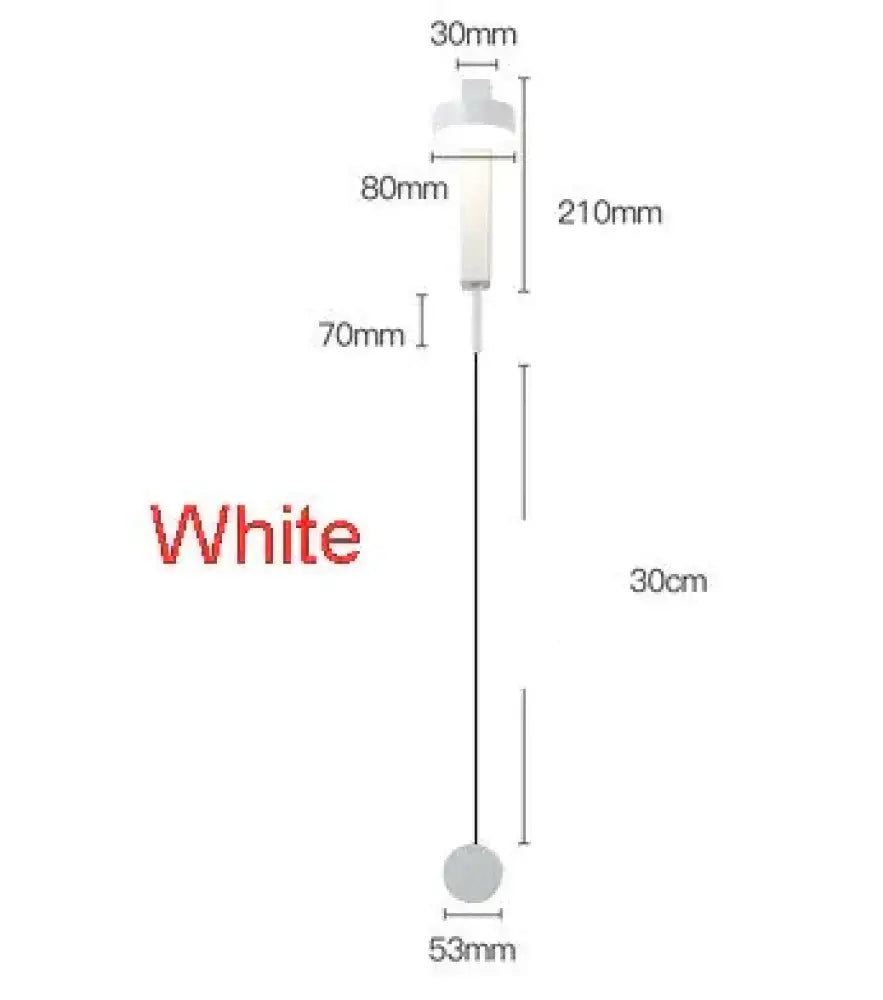 White pendant lamp with cylindrical shade and spherical base as modern led wall lamps with rotating sconce light
