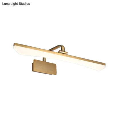 Modern gold-finished wall-mounted led light fixture with sleek rectangular design and warm white light illumination