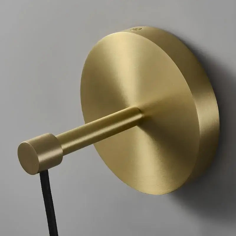 Modern gold led wall sconce with brass finish cylindrical arm and crystal pendant for living room wall lighting