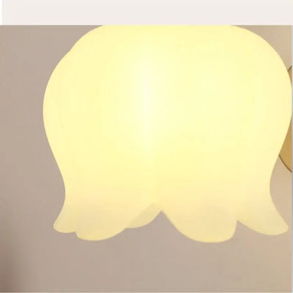 Modern gold led wall sconce with soft yellow tulip-shaped frosted glass for stairway lighting and led wall use