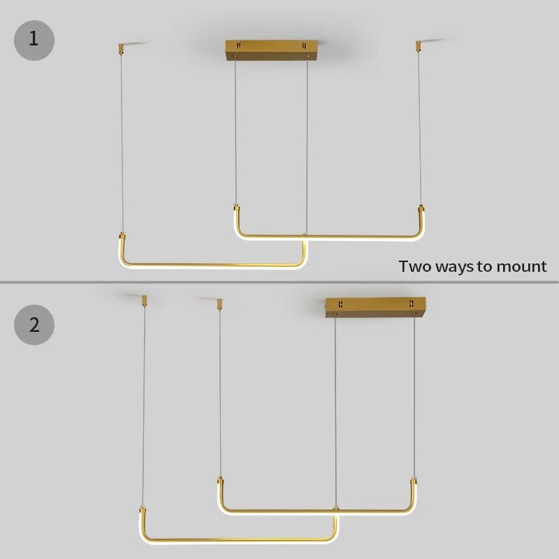 Modern Gold Linear LED Pendant Light - Decorbites