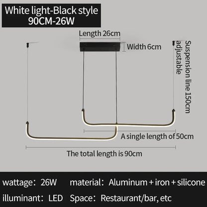 Modern Gold Linear LED Pendant Light - Decorbites
