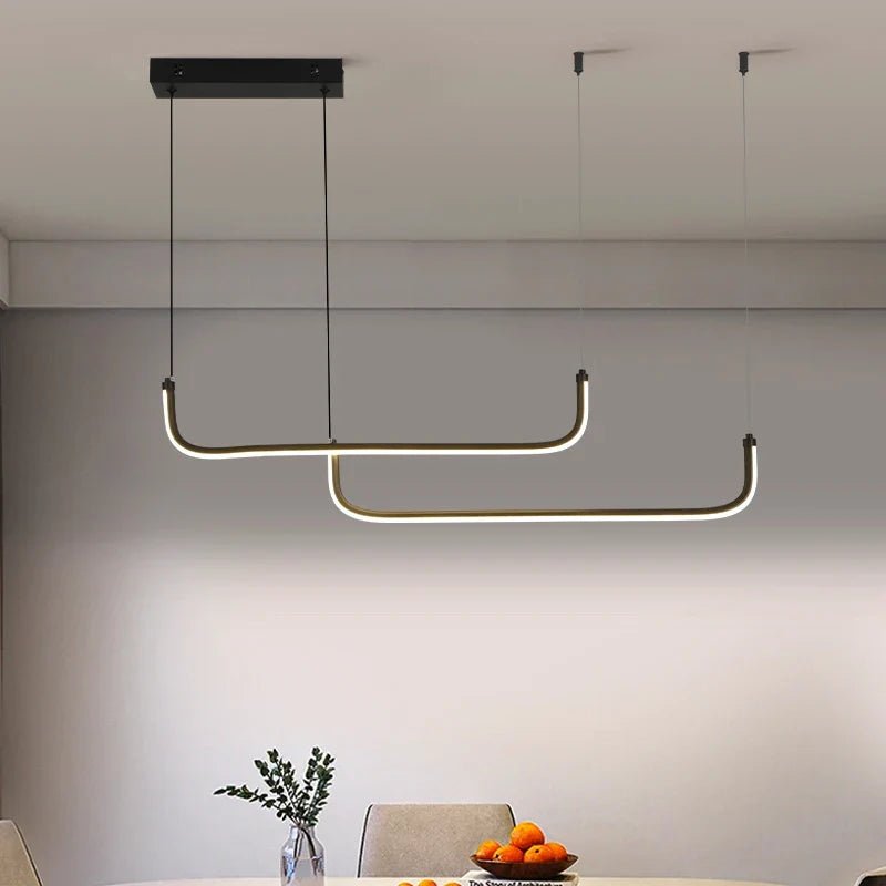 Modern Gold Linear LED Pendant Light - Decorbites