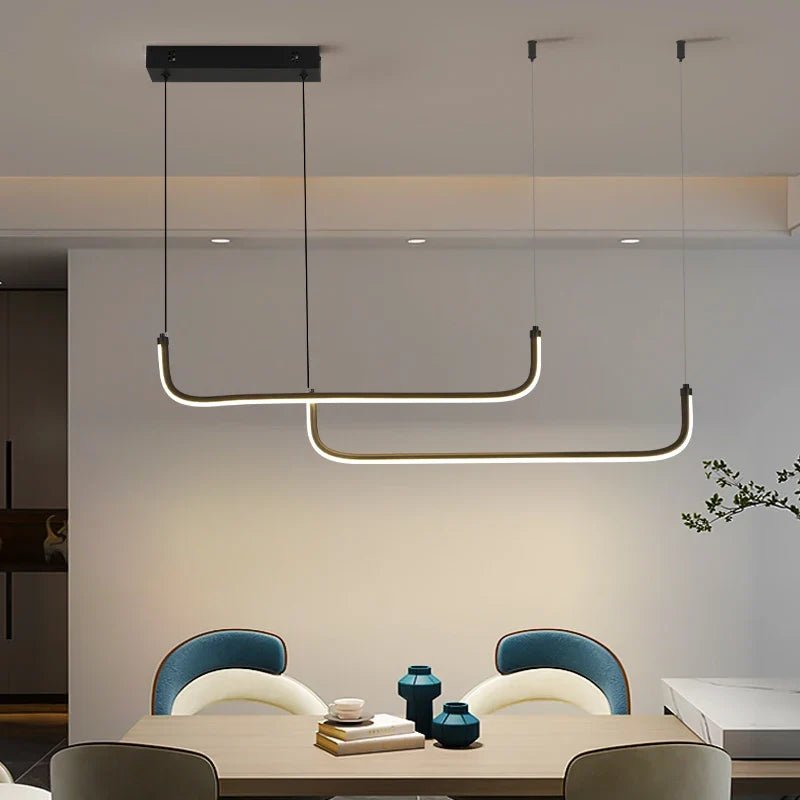 Modern Gold Linear LED Pendant Light - Decorbites