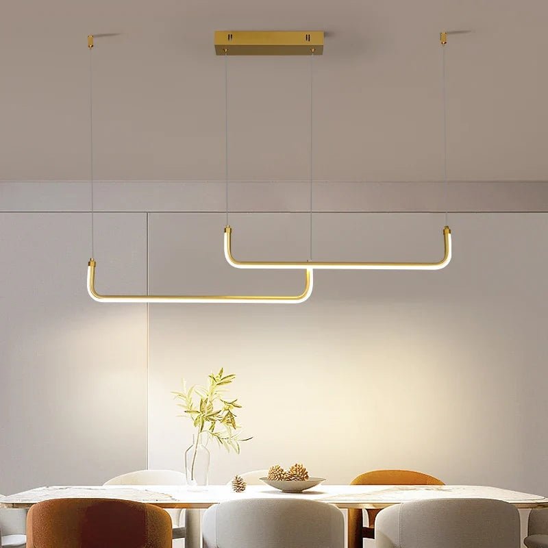 Modern Gold Linear LED Pendant Light - Decorbites