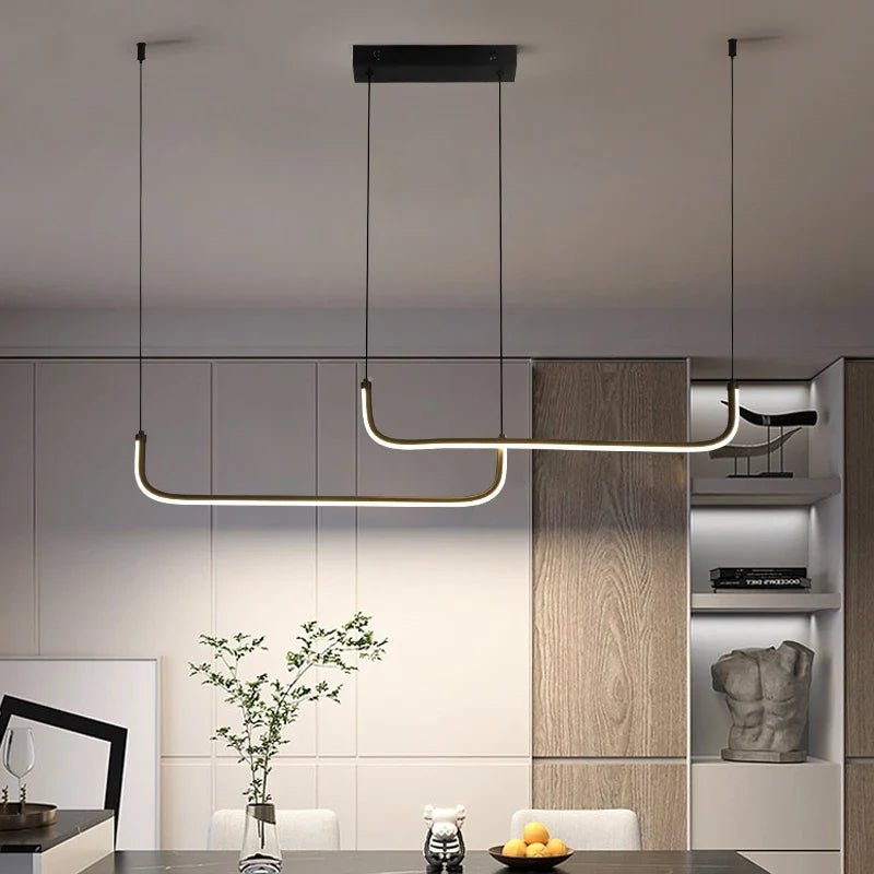 Modern Gold Linear LED Pendant Light - Decorbites