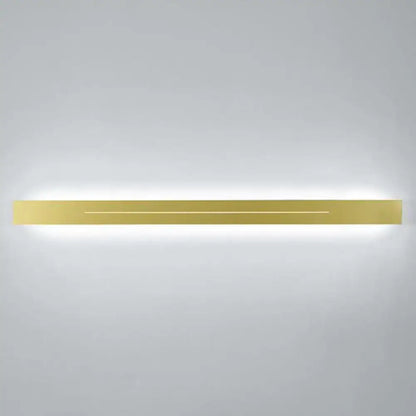 Modern gold linear led wall light fixture with sleek minimalist design as a wall light for living room use