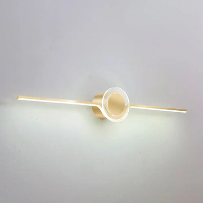 Modern gold linear led wall sconce bathroom light with frosted glass diffuser and maximum bulb wattage for efficient lighting