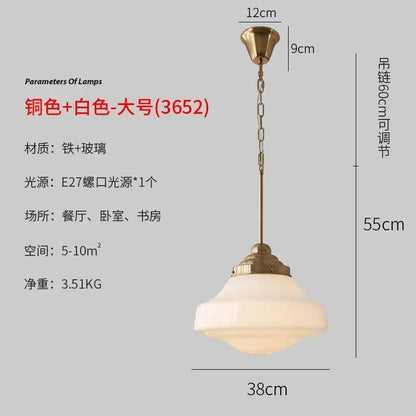 Modern decorbites gold lustre pendant light with brass finish white glass shade and adjustable chain for kitchen decor