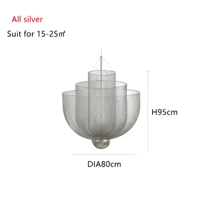 Silver mesh chandelier with tiered bowl design and spherical base perfect for decorbites gold mesh grid ceiling lighting