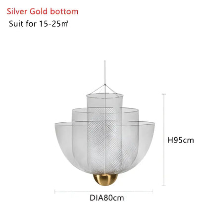 Modern gold and silver-toned tiered mesh grid ceiling chandelier with layered design for dining room decorbites gold mesh