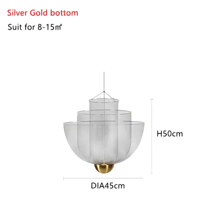 Modern gold mesh grid ceiling chandelier with silver and gold-toned tiered mesh for dining room decorbites gold mesh lighting