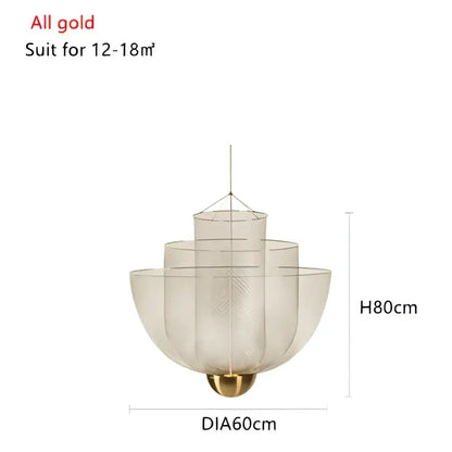 Modern gold mesh grid ceiling chandelier featuring tiered gold-toned mesh design with three concentric circular levels