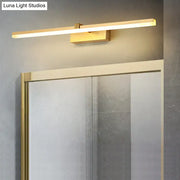DecorBites sleek gold vanity light fixture with modern metal led rectangular design for stylish bath lighting
